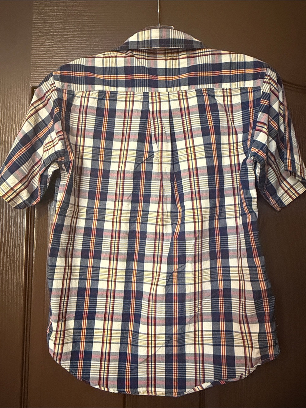 Ralph Lauren Navy, White & Yellow Plaid Short-Sleeve Button-Down Shirt - Picture 4 of 5
